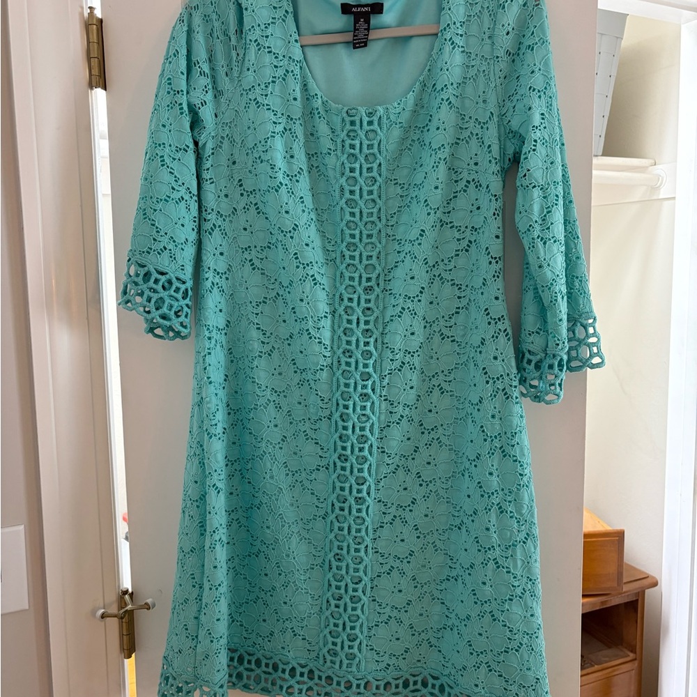Alfani Turquoise Lace Dress